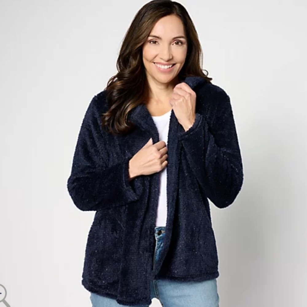 Denim & Co. Shimmer Sherpa Long‎ Sleeve